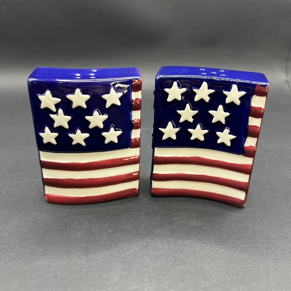 Americana American Flag Salt & Pepper Shaker Set Pier 1